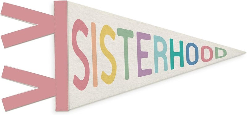 SJDFCSA Girls Room Decor, Boho Sisterhood Wall Hanging Pennant Flag Banner, Boho Colorful Wall Decorations for Nursery Kids Toddler Little Girls Bedroom Playroom Dorm Decor - Image 1
